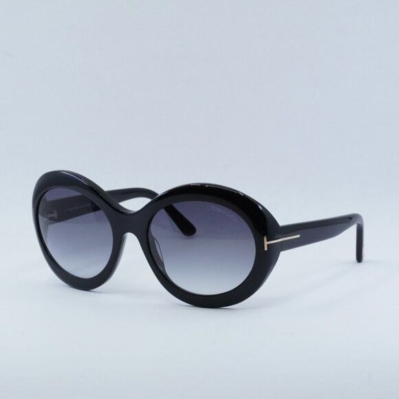 💯 NEW TOM FORD LIYA 02 FT0918 01B BLACK/GREY SUNGLASSES - Picture 4 of 11